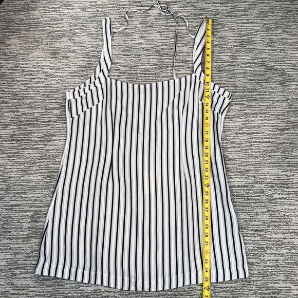 NWT ANTHROPOLOGIE SQUARE NECK GAUZE MINI DRESS Navy/White XL - Picture 8 of 14